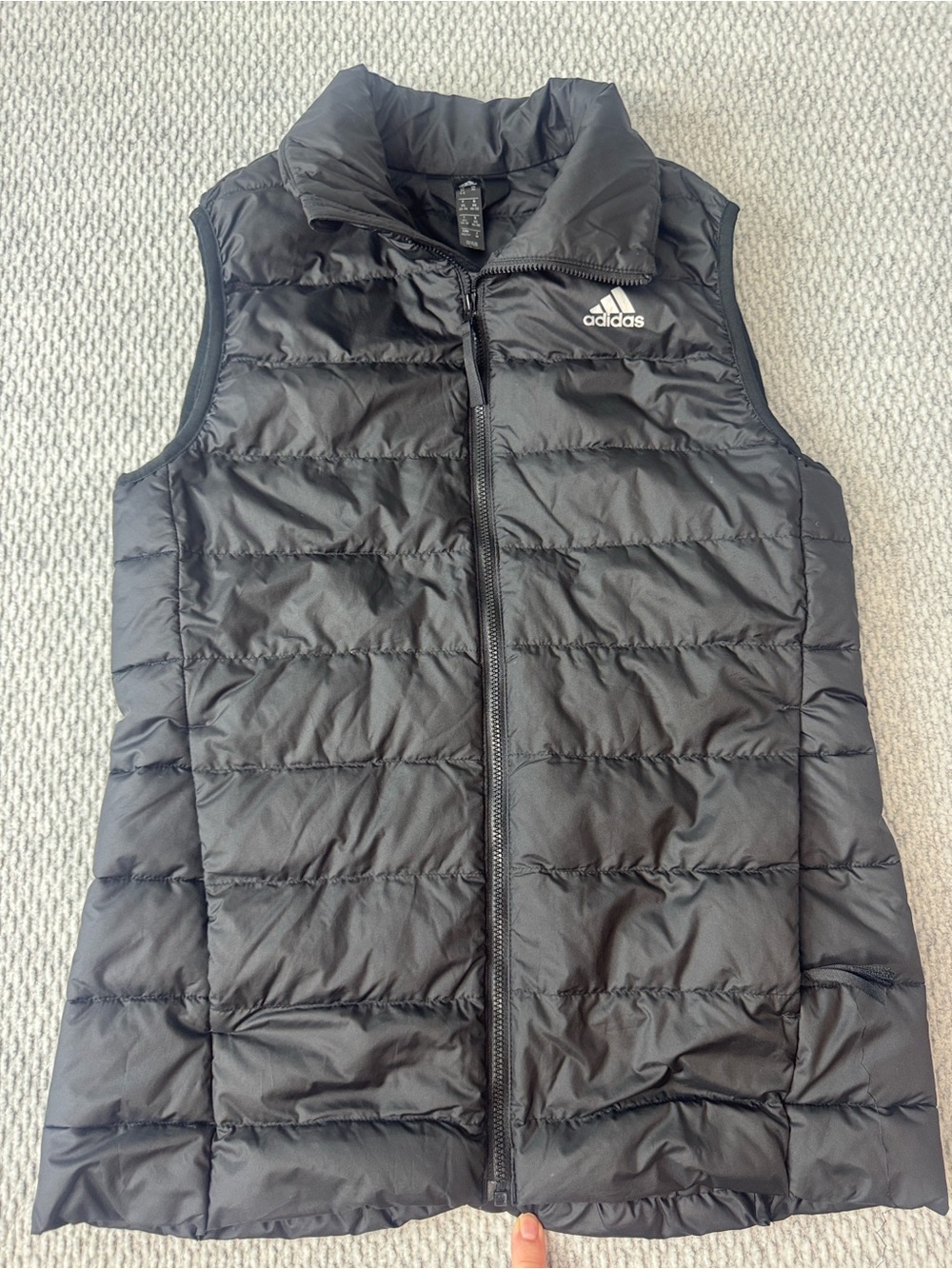 Adidas Vest Thin Puffer Sz XS Black